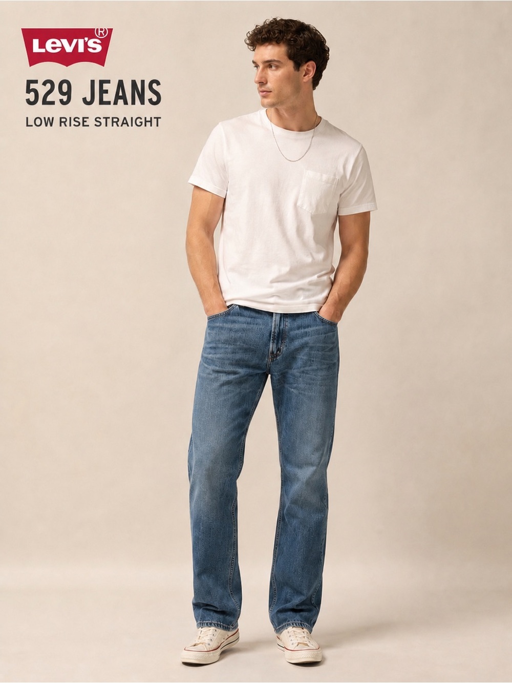 Levi’s 529 Medium Wash Low Rise Straight Jeans